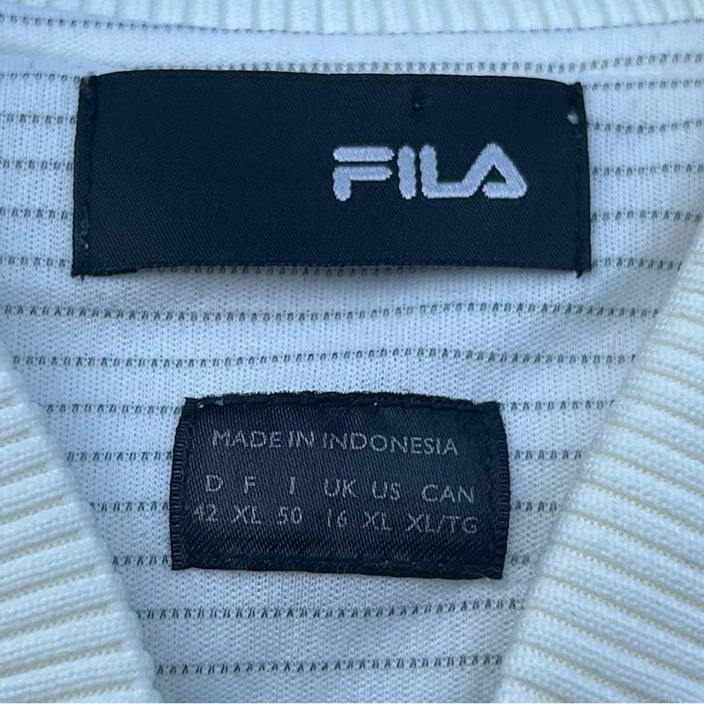 NWOT-Fila Sz XL off white jacket with striped lining & pockets - Picture 3 of 12